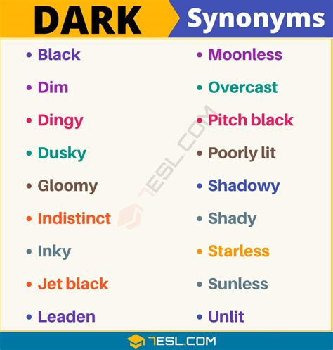 antonyms of black|fancy words that mean black.